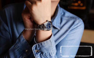 Montre mécanique de haute qualité pour couple, bracelet en acier inoxydable tendance, largeur 22 mm, cadran à aiguilles, design charmant - Product Image 5