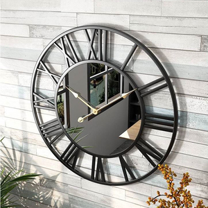 Orologio da Parete Decorativo Grande Moderno di Lusso Francese da 80CM con Specchio, in Metallo Dorato, per Casa e Ufficio, Dropshipping DDP - Product Image 2