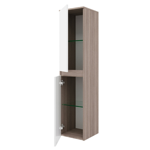 Columna de baño suspendida de EVA blanca brillante en accesorios interiores de roble ahumado - Product Image 3