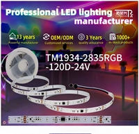 Tira de LED RGB Direccionable DC24V TM1934 2835 120 LEDs/m 10mm, Cinta de Píxeles Programable para Iluminación Ambiental de Barra o Mostrador