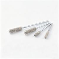 Brosse industrielle en fil d'aluminium oxyde abrasif, double tige, double spirale torsadée, non-abrasive, pour polissage