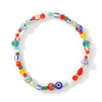 Ensemble de bracelets en cristal de couleur exotique faits à la main, ensemble de perles colorées mélangées