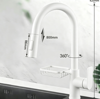 Keran Dapur Baja Tahan Karat 304 dengan Nozel Putar 360 Derajat, Tekanan Air Tinggi, Hemat Air