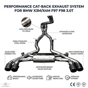Ensemble d'échappement Catback à valves en acier inoxydable poli miroir Vortex, sorties quadruples, haute performance, soudé TIG pour X3M X4M F97 - Product Image 1