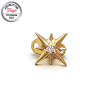 Freya ASTM F136 Implants en Titane et Zircon, Piercing Micro Dermal, Ancre Florale pour le Corps, Ancre Dermal pour Clavicule, Bijoux de Piercing