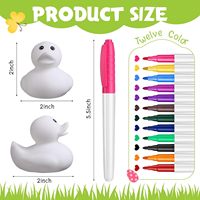 Canards en caoutchouc blanc de 2 pouces Canards en caoutchouc créatifs avec stylos de 12 couleurs pour flotteur de piscine Cadeaux d'anniversaire pour enfants