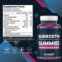 Quercétine Gummies Quercétine avec Bromelain Gummies Vitamine C + Zinc Amplificateur de soutien immunitaire