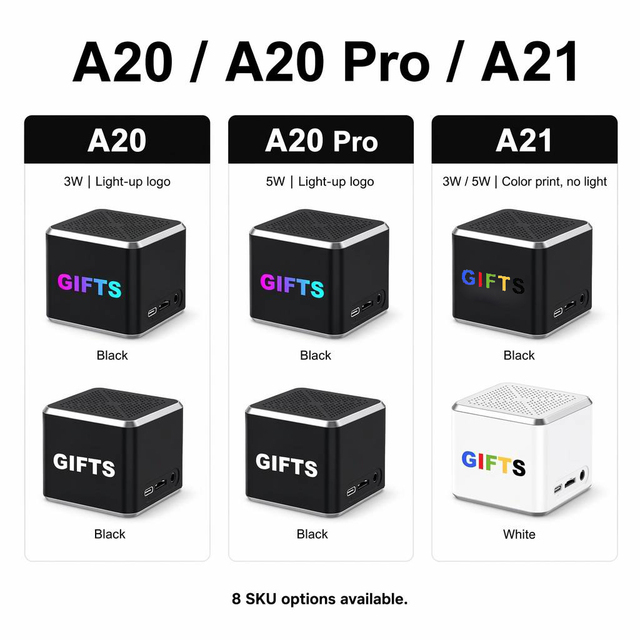 Wireless Audio Speaker Cube Corporate Business Gift with Custom Logo for Client Appreciation Employee Reward