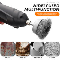 PEXMIENTAS Brosse de nettoyage et de décapage de rouille à tige de 6 mm, en fil de fer torsadé en acier inoxydable et carbone, pour perçage et cintrage