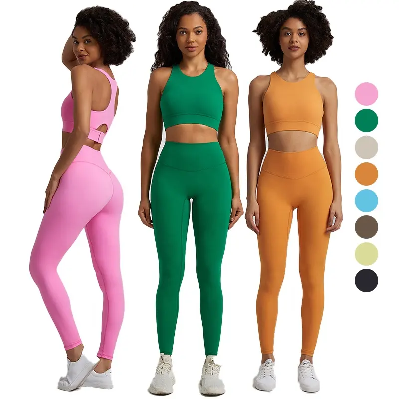 Logo personalizzato donna Activewear reggiseno sportivo ad alto impatto Naked Feeling Yoga Pants palestra Fitness Set allenamento reggiseno Leggings Set