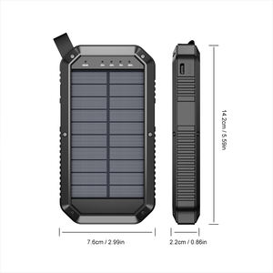 Banco de energía solar de 10000mAh, 21 luces LED, carga de 3 dispositivos, ABS duradero, entrada de 5V/2A, ideal para exteriores - Product Image 1