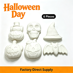 Kit de peinture sur plâtre Halloween OEM, 6 formes, statues en gypse blanc vierges, artisanat de <span class=keywords><strong>dessin</strong></span> DIY pour enfants, cadeaux de fête - Product Image 4