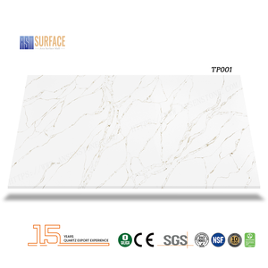 Polierter 20mm Großformatiger Calacatta Gold Quarzstein Preis für Arbeitsplatten und Waschtische - Product Image 1