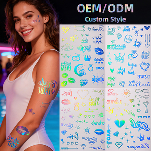 Nuovo Design 2026 Adesivo per Tatuaggi Impermeabile <span class=keywords><strong>Tatuaggio</strong></span> <span class=keywords><strong>Temporaneo</strong></span> <span class=keywords><strong>Personalizzato</strong></span> con Foglia d'Oro - Product Image 1