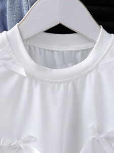 Girl <strong>Denim</strong> Clothing Set <strong>Ruffled</strong> Lace Sleeveless Solid Shirt + Jeans <strong>Pants</strong> 2 Pcs Outfit - Product Image 6