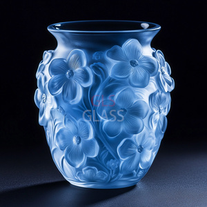 แจกันแก้วคริสตัลรูปใบไม้แบบนูนดีไซน์แบบอาร์ตเดคโคสำหรับงานแต่งงานบาร์ Mitzvah ของตกแต่งโต๊ะ - Product Image 4