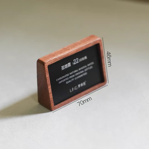 Bán buôn Chất lượng cao bằng gỗ giá tag giấy và bút hiển thị giá tag đứng bằng gỗ Giá hiển thị dấu hiệu - Product Image 4