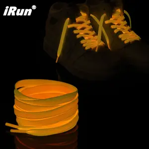 iRun Flat Glowing In The Dark Luminous Shoelaces Athletic Camping Safety Night Give Out Light Fluorescent Laces for Party