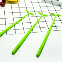 Stylo Gel en Silicone Motif Trèfle Tournesol Créatif, Forme Feuille Fleur Herbe Souple, Encre Noire 0,5 mm, Papeterie Scolaire et de Bureau