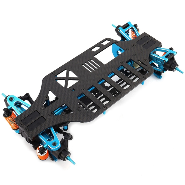 1/10 Aluminium Alloy Metal Carbon Fiber Chassis Kit Rc Car Frame Parts