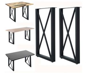 Industrial Iron Simple Modern Desk <b>Legs</b> for Office Home Bedroom Hotel & Kitchen Use-Heavy Duty Powder Coated <b>Table</b> <b>Legs</b> - Product Image 1