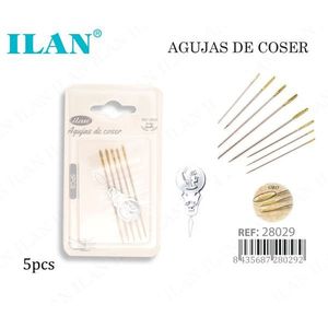 Aghi da cucito Ilan 5 pezzi placcati in oro per cucito a mano - Product Image 1