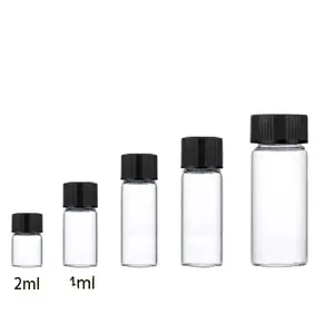 3ml 5ml Amber borosilicate vial glass bottle Screw top vials with flat base