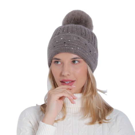 Лидер продаж, шерстяная серая вязаная шапка ручной работы, стильная вязаная шапка унисекс с логотипом под заказ, зимние шапки с помпонами, шапка