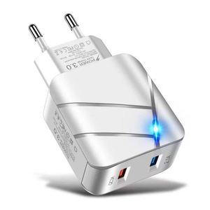 Nouveau chargeur rapide 27W à LED, QC3.0+2.1A, double USB, chargeur de téléphone, vente directe d'usine - Product Image 1