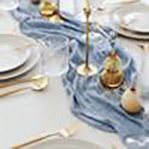 Moderno y Lujoso Camino de Mesa Navideño de Lino Tejido Estilo Wabi-Sabi, Duradero, 100% Poliéster - Product Image 3