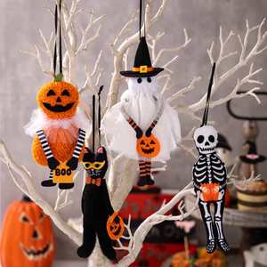 Décoration d'Halloween - Pendentif Citrouille Chat Noir Fantôme - Petit Pendentif pour Fête à Thème Halloween à la Maison - Product Image 1