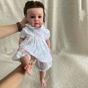 20 "silikon yeniden doğmuş bebek çocuklar için ağırlıklı tam vücut silikon yeniden doğuş yürümeye başlayan köklü uzun saç 3.4kg yeniden doğuş bebek Xmas hediye - Product Image 4