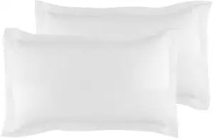 Tissu en coton biologique blanc, lot de 2 taies d'oreillers, Premium 400 fils à réduction, 100% coton pur, literie pour la maison, vente en gros
