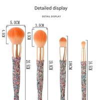 Pinceaux de maquillage professionnels de luxe 8 pièces en fibres synthétiques, style blush angulaire, manche en plastique, format voyage, pour fond de teint, OEM
