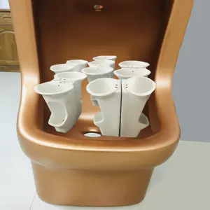 Recipiente para lavabo de pie Wudu lavabo Dispositivo de estación de lavado ablución sanitaria musulmana ventas limpias baño WC diseño colores acabado de lavabo
