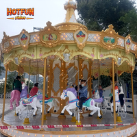 Manège de luxe à 16 places pour l'extérieur, thème carrousel, attractions de fête foraine populaires, manège familial pour parc d'attractions à vendre