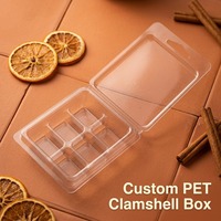 Boîte à bougies personnalisée de haute qualité, transparente, écologique, de qualité alimentaire, avec 6/9 cavités, emballage en plastique pour cire fondue