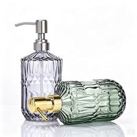 Flacon pompe vide de rechange pour shampoing, lotion corporelle, crème, distributeur rond de 400 ml, bouteille en verre cosmétique pour savon liquide pour les mains