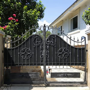 ประตูเหล็กเหล็กดัดด้านหน้าสำหรับสวนฟาร์มเหล็กด้านหน้ารักษาความปลอดภัยแบบเรียบง่าย - Product Image 3