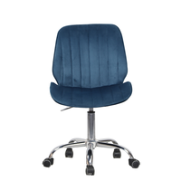Chaise de bureau pivotante moderne en velours avec hauteur réglable et base rotative, structure en métal