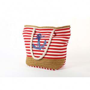 Sac de plage en toile de haute qualité, échantillon gratuit d'usine en gros, sac de plage d'été - Product Image 5