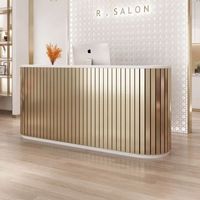 Pas Cher Prix Plus Conception Marbre Petite Peinture Métal Plaqué Or Salon de Beauté Bar Comptoir Avant Bureau Réception