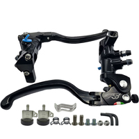 Ensemble de leviers de frein hydrauliques à poussée directe en alliage d'aluminium CNC avec bouton de klaxon pour la modification de moto et de scooter électrique