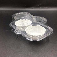 Wegwerp Plastic Blisterdoos Voor Huisdieren Met 6 Holtes Dessertcontainer Met Deksel Cupcake Plastic Clam Shell Box