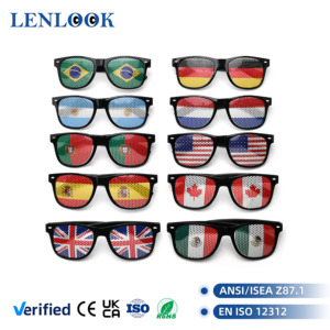 Индивидуальные солнцезащитные очки для фанатов французского футбола с дизайном национального флага, настраиваемые узоры национальных флагов, бразильские солнцезащитные очки - Product Image 1