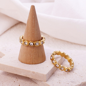 Ins New Full Diamond 5mm Ewigkeit sband Ring Wasser beständiger Schmuck Edelstahl 18 Karat Gold Luxus Cz Zirkon gestapelter Ring