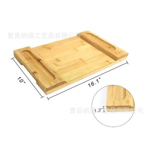 Plateau à fromage en bambou Naton avec rangement pour couteaux, plateau de service pour apéritifs et fruits - Product Image 2