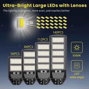 ไฟถนนโซลาร์เซลล์แบบรวม LED กำลังไฟ 200W 300W 500W ราคาโรงงาน โพลีคริสตัลไลน์ สำหรับภายนอกอาคาร IP65 ใช้ไฟ AC พร้อมแบตเตอรี่ - Product Image 2