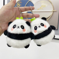 Porte-clés en peluche mignon petit panda, poupée en peluche de dessin animé, pendentif de sac, mini jouet panda géant pour décoration de sac, vente en gros