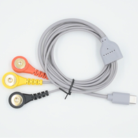 Fil de plomb Ems personnalisé de type C à 4mm câble d'électrodes à pression avec 3 fils conducteur en cuivre isolant en PVC pour câble ECG